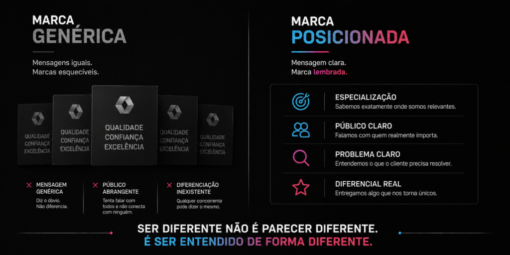 Diferença entre uma marca genérica e uma marca bem posicionada