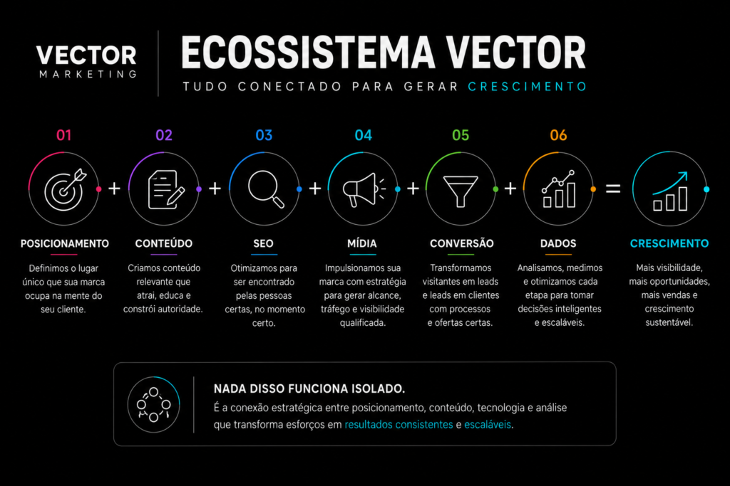 Ecossistema Vector. Tudo conectado para gerar crescimento.
