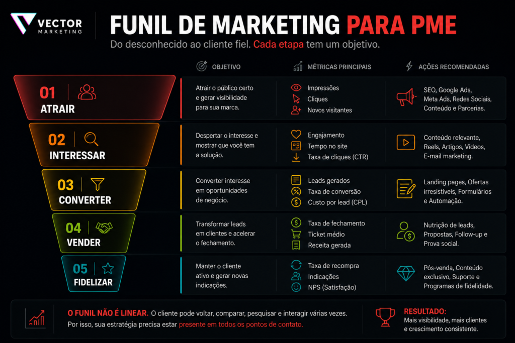 Funil de marketing e geração de leads para PMEs