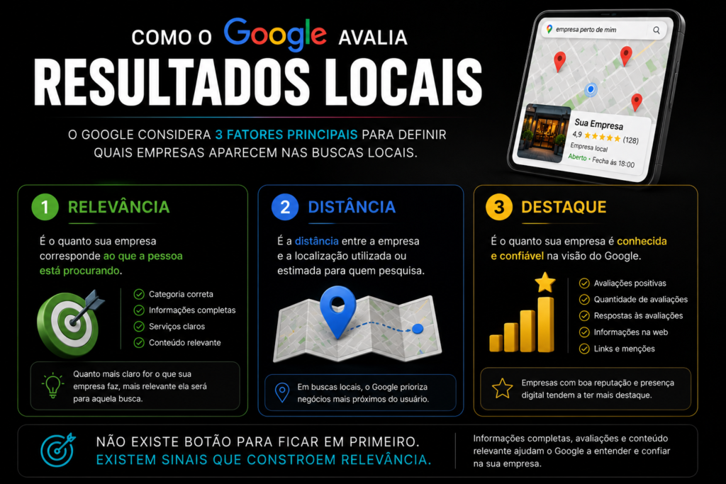 Fatores de posicionamento local no Google