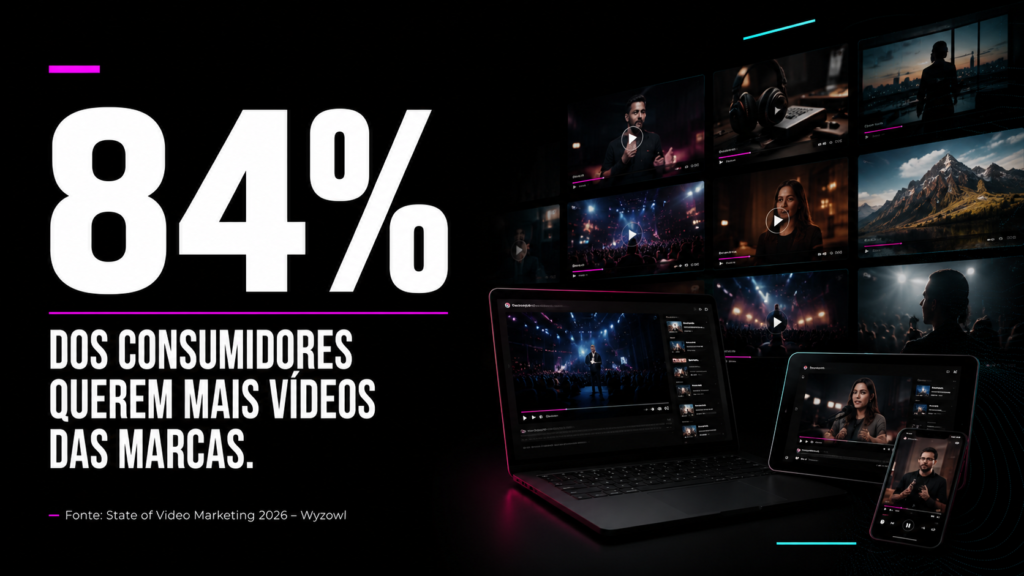 Crescimento do consumo de conteúdo em vídeo para empresas