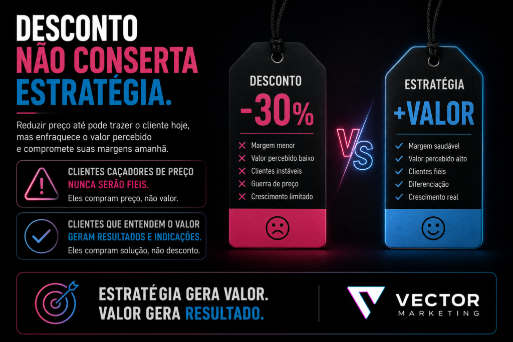 Desconto não substitui estratégia de vendas