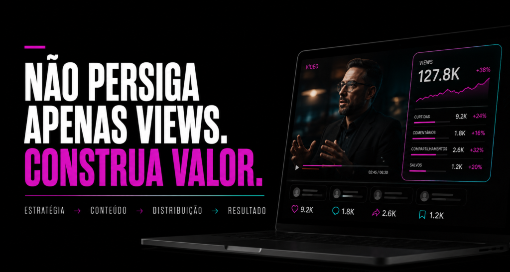 Uma estratégia eficiente conecta conteúdo, distribuição, posicionamento e objetivos comerciais.