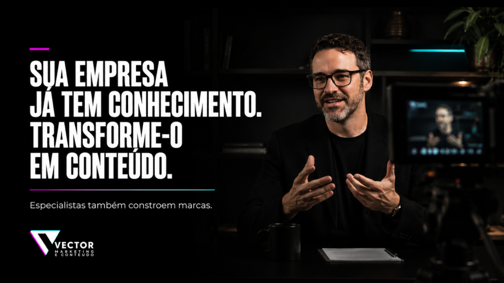 Executivos e especialistas produzindo conteúdo em vídeo para empresas