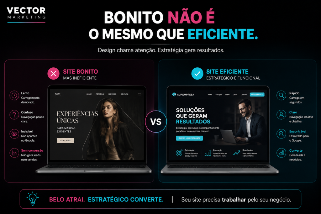 Diferença entre site bonito e site eficiente
