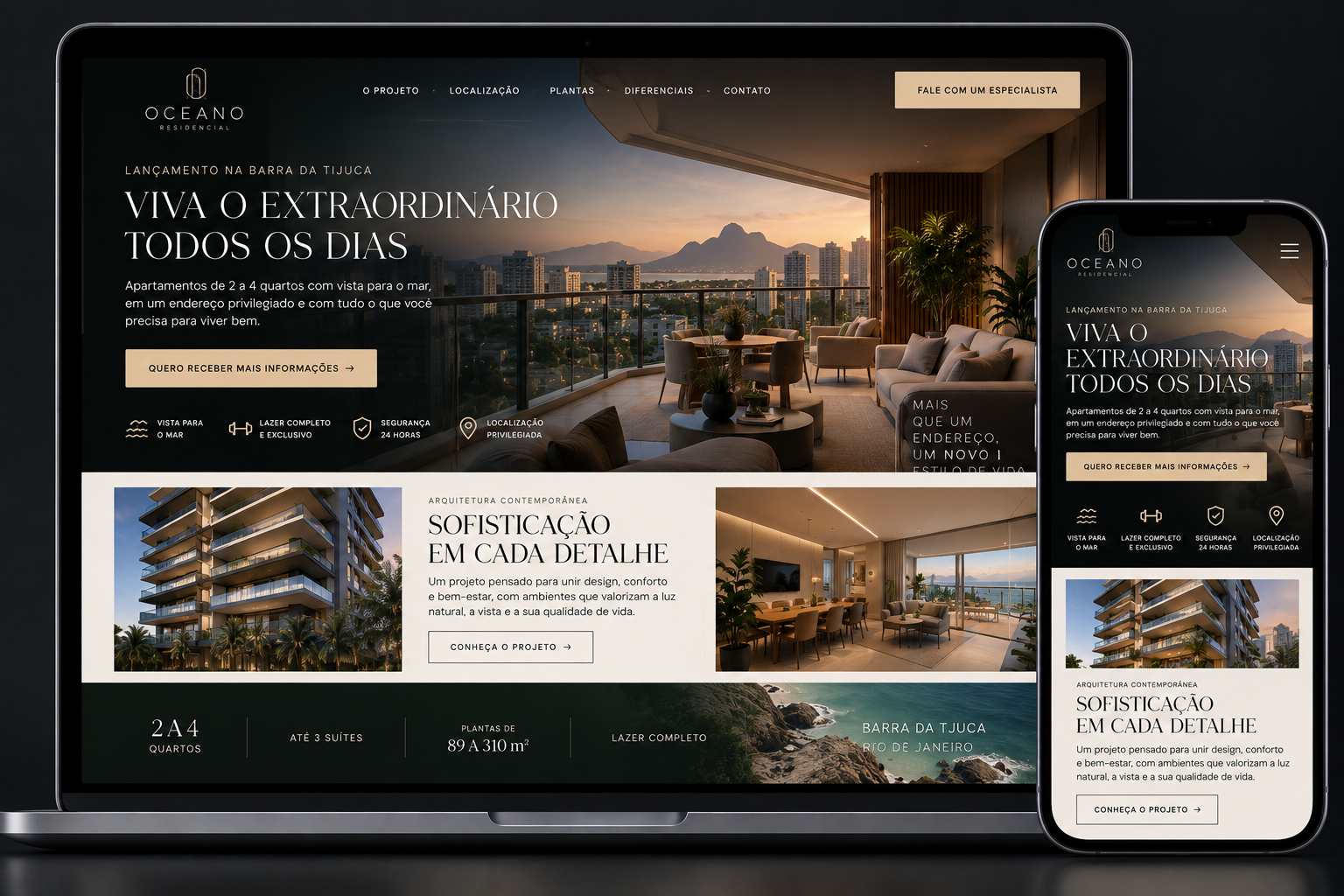 Exemplo de landing page para lançamento imobiliário no Rio de Janeiro