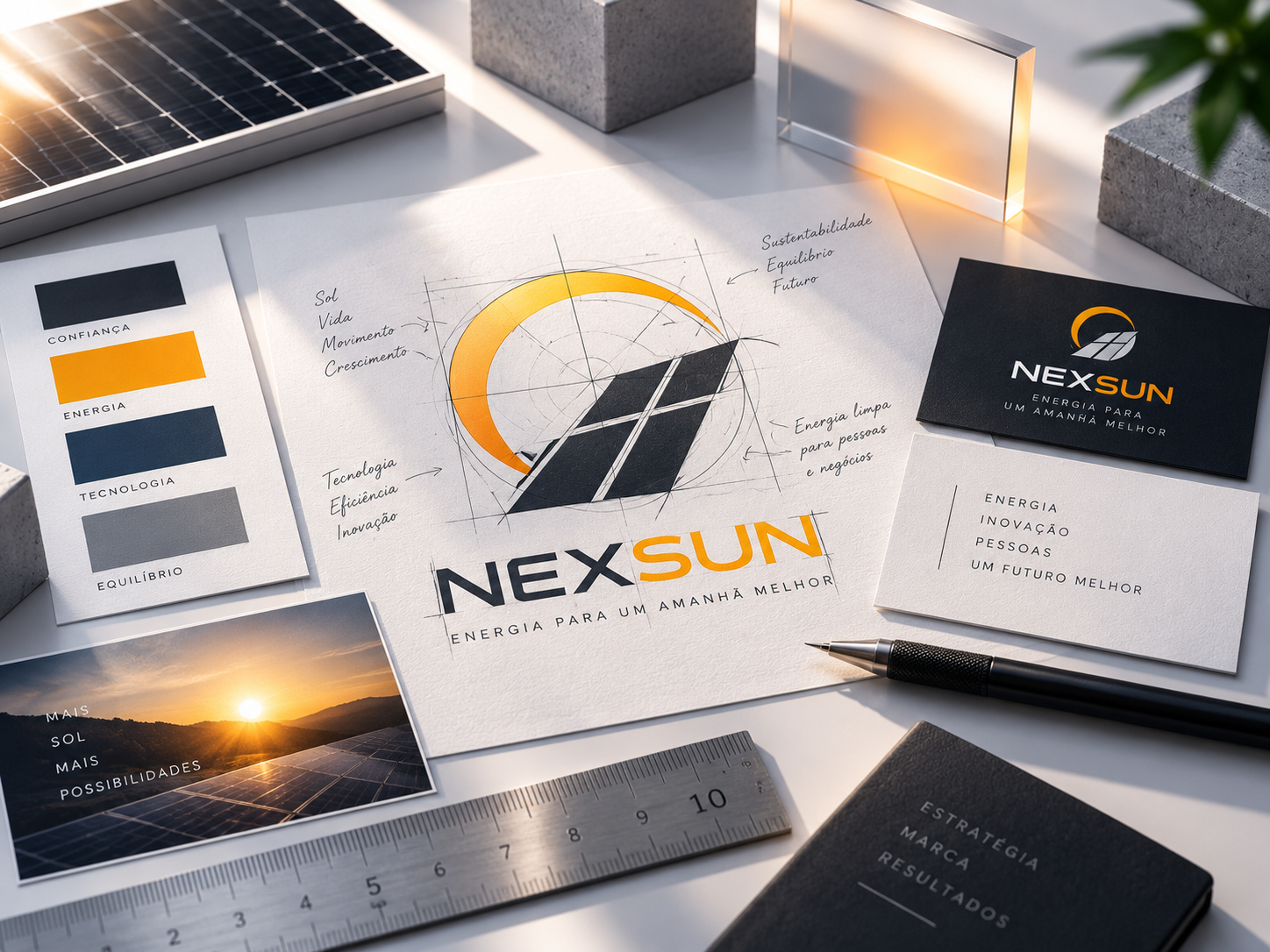 Projeto de branding e identidade visual para marca de energia solar